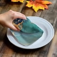 thumbnail image 4 of Turquoise Blue Kitchen Towel Dish Cloths Set of 3, Microfiber Soft Kitchen Hand Towels, Modern Teal Gold Marble Textured Absorbent Quick Drying Dishcloths 18 x 28 Inches, 4 of 8