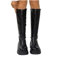 thumbnail image 5 of hzomhy Womens Mid Calf Boots Round Toe Front Zipper Mid Block Heel for Casual Daily and Fall Winter Wear, 5 of 9