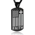 thumbnail image 2 of American Flag Patriotic Cross Dog Tag Religious Faith Jewelry Pendant Necklace, 2 of 2