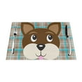 thumbnail image 1 of XMXY Woven Placemats Set of 6 PCS, Dog Face Plaid Pattern Table Mats Washable Heat Resistant Placemats, 1 of 6