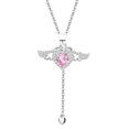 thumbnail image 1 of Gargantilla con colgante de alas de Ángel y corazón de Plata de Ley 925, collares para mujer, accesorios de joyería estética, joyería 925, 1 of 2