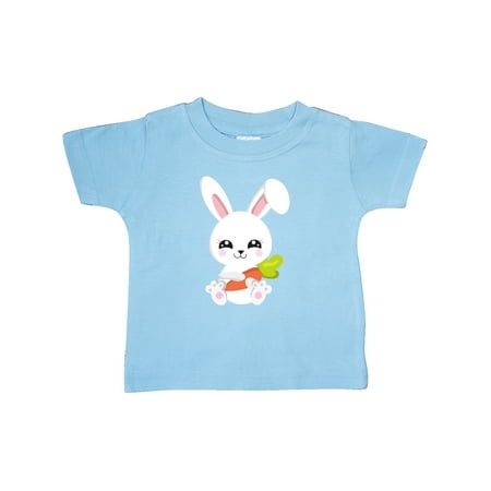 

Inktastic Cute Bunny White Bunny Bunny With Carrot Rabbit Gift Baby Boy or Baby Girl T-Shirt
