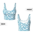 thumbnail image 6 of Goofa Blue Snake Printed Sports Bras for Women, High Impact Running Bra Workout Crop Tank Tops Longline Sports Bra Push up-, 6 of 9