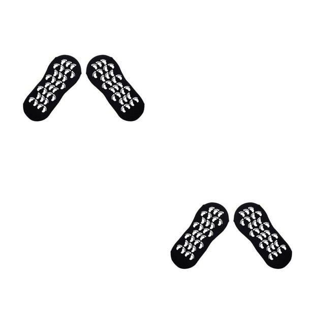 Qarigey 1 par de calcetines de Yoga antideslizantes para hombres y mujeres calcetines cortos Negro 2piezas