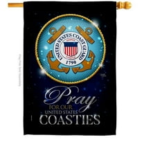 Pray United States Coasties Armed Forces Coast Guard Double-Sided Garden Decorative House Flag, Multi Color