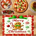 thumbnail image 2 of JOOCAR Merry Christmas Gingerbread Man Holiday Design Linen Table Mats Set of 4 for Home Kitchen Table Decor 12x18 inch, 2 of 5