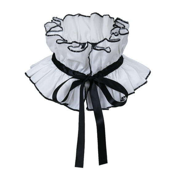 Ruff Lapel Choker for Lady Girl Shawl Collar Elizabethan Collar
