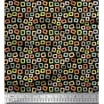 thumbnail image 1 of Soimoi Black Poly Georgette Fabric Square Geometric Decor Fabric Printed Yard 42 Inch Wide, 1 of 3