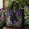 thumbnail image 2 of Clearance! Vintage Quilted Canvas Cat Reusable Tote Gift Bags, Lightweight Travel Bag, Made of Natural Canvas with Handle, Cotton Shoulder Bag for Shopping Beach Work School, Gift for Family(Cat F), 2 of 6