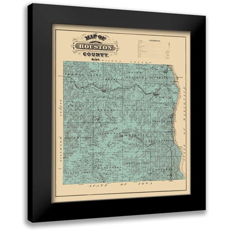 Andreas 12x14 Black Modern Framed Museum Art Print Titled - Houston Minnesota Landowner - Andreas 1874
