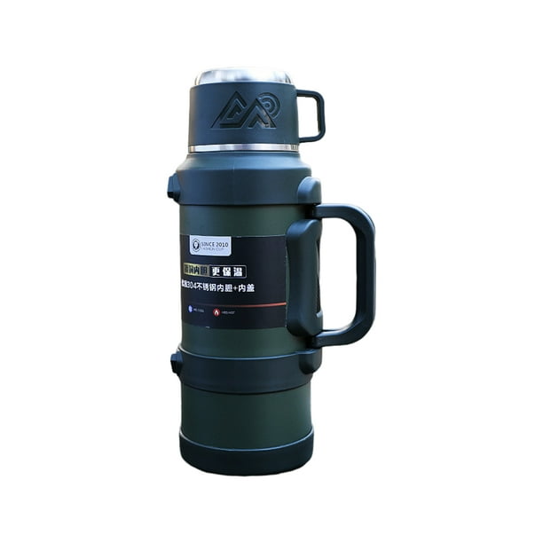 Matsuzay Botella de agua con aislamiento ABS con tapa a prueba de fugas para hidratación portátil, taza térmica con apertura de boca ancha Teteras verde 5L