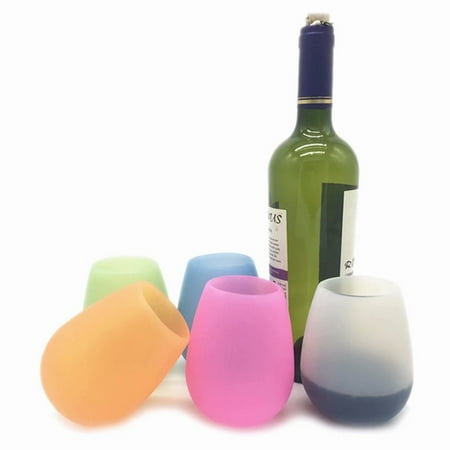 - Akoyovwerve Silicone Stemless Red Wine Glass BBq Camping Portable Red Wine Glass Eco-Friendly Glass Silicone Water Cup, White