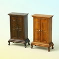 thumbnail image 3 of Miniature Furniture Model Accessories European Style Simple Double Door Wardrobe Mini Wooden Cabinet for Dollhouse Home Decor, 3 of 3