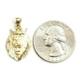 thumbnail image 2 of New 14k yellow Gold lion head face with crown Leo Pendant charm fine gift 2.4g, 2 of 12