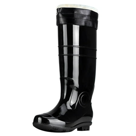 

NOKIO Men S Washable Long Winter Boots Removable Fleece-Lined Rubber Rain Boots For Men Man Short Cotton Rainboots Rubber Boots For Garden Man Rain Footwear Rain Shoes