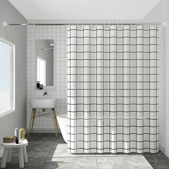 Kbndieu Rideau de Douche Imperméable à Séchage Rapide avec Œillets - Séparation Humide et Sèche - Lavable en Machine - Accessoires de Salle de Bain 70x78 Po