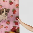 thumbnail image 3 of SHERONV Dog Strawberries Pink Background Bathroom Decor Set with Hooks, Colorful Luxurious Graphic Print Polyester Fabric Shower Curtain Set, 100% Polyester, Waterproof, Machine Washable 36"x72, 3 of 7