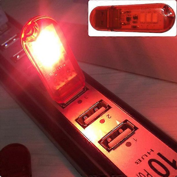 Luces LED USB para libros, 3 luces LED, luz nocturna táctil de 5 V, teclado de computadora, decoración de dormitorio, lámparas de noche, luz de alimentación con interruptor táctil, rojo