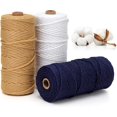 thumbnail image 1 of 3 färger Macrame Garn, Macrame Rep 3mm X 100m Natural Macrame Co, 1 of 5
