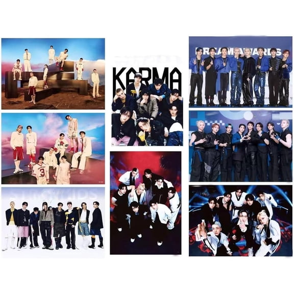 8PCS Stray Kids Posters,Stray Kids New Album Wall Poster Painting for Birthday Party Room Decoration (Colorful)