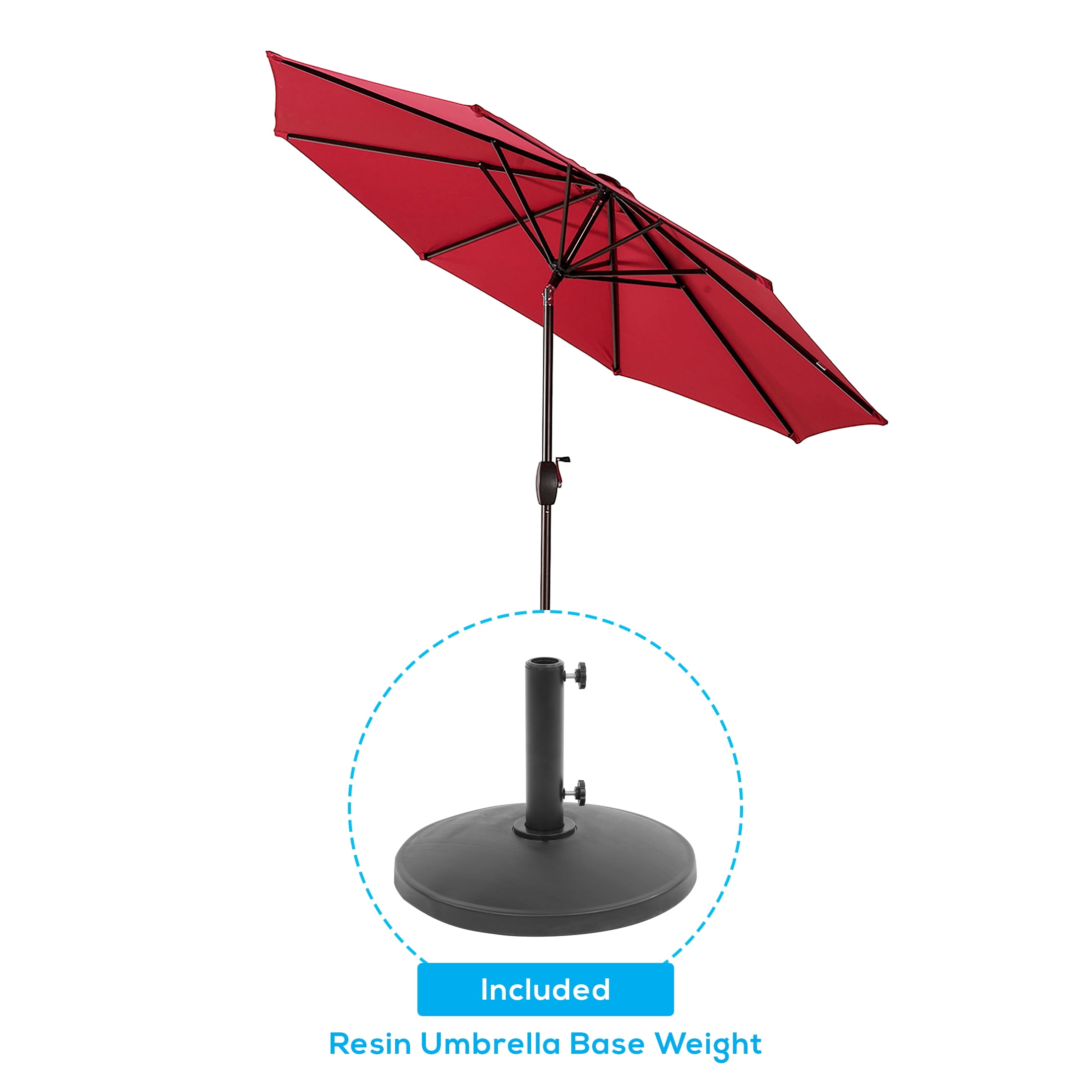 Westin Outdoor 9ft Red Octagon Patio Umbrella, UV Resistant