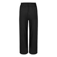 thumbnail image 4 of yunLCZ Womens Dress Pants Womens Linen Pants Casual Loose Wide Leg Pants For Women Elastic Waist Palazzo Pants Trousers With Pockets Office Slacks, 4 of 4