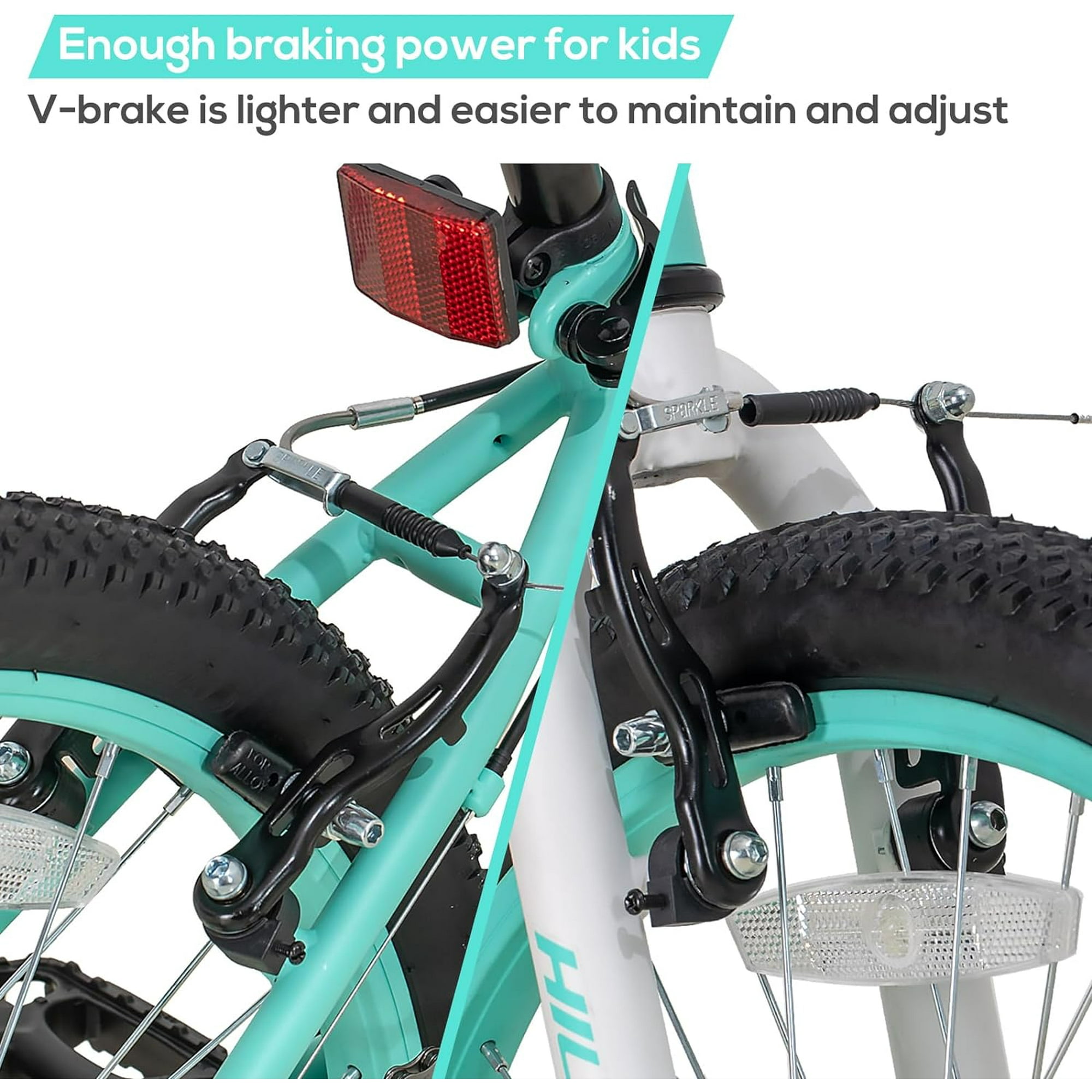 Hiland 20 Inch Kids Mountain Bike For Boys Girls With Dual Handbrakes Kick Stand Mint Green Green 20 Inch