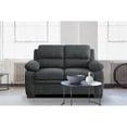 thumbnail image 2 of Lexicon Modern Tufted Loveseat with Exposed Legs, Dark Gray, 2 of 7