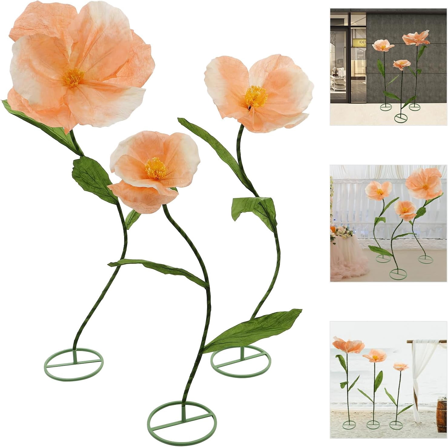 3Pcs Large Artificial Flower Decoration Giant Flowers for Decoration Wedding Reception Essential Decor for Wedding  Party Backdrop