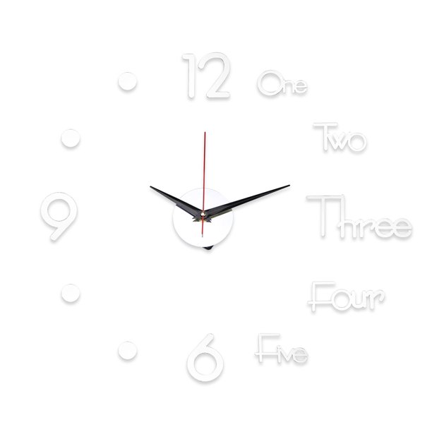 Reloj de pared 3D DIY Acrílico Espejo Pegatinas Dormitorio Cuarzo Aguja (Plata) Likrtyny Para estrenar