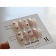 thumbnail image 4 of Press On Nails JIEADJIE, diseño rosa almendra mate, 3 tamaños, 4 of 5