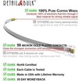 thumbnail image 4 of 15 Foot Telephone Cord, Professional Grade Made in USA, 6P4C Male RJ11 Plugs with 50 Micron Gold Contacts, Pure Copper Wire Phone Line Cable (15 ft, White), 4 of 5