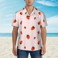 thumbnail image 4 of Daiia Strawberry Hawaiian Shirt for Men Gentle Cotton Regular Short Sleeve Casual-Large, 4 of 9