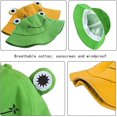 thumbnail image 3 of 2 uds sombrero de cubo de rana para adultos, sombrero de algodón para mujer, sombrero de pescador de algodón plegable para niños y mujeres - (verde+amarillo), 3 of 5