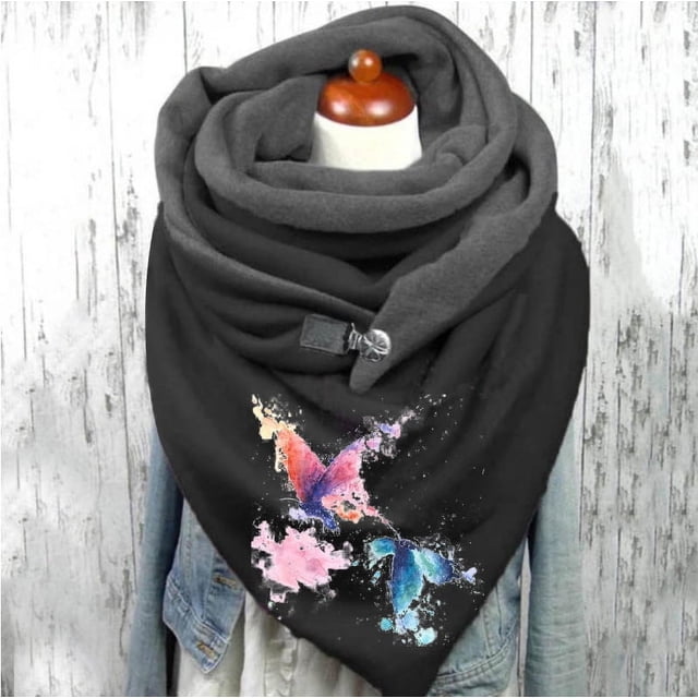Bufanda estampada de moda, chal cálido simple y grueso Manténgase abrigado en las estaciones de otoño e invierno