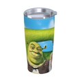 thumbnail image 2 of Vaso Shrek de 20 oz, taza de viaje para automóvil con aislamiento al vacío de acero inoxidable, taza con pajita para bebidas calientes, té helado, café, 2 of 8