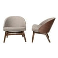 thumbnail image 4 of Baxton Studio Lovella Mid-Century Modern Grey Fabric and Walnut Brown Finished Wood 2-Piece Accent Chair Set, 4 of 9