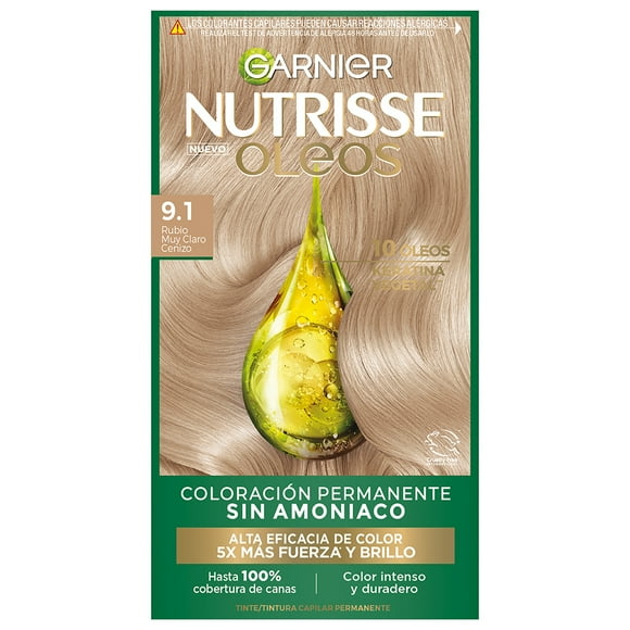 Tinte para cabello Nutrisse Oleos sin amoniaco 9.1 rubio cenizo