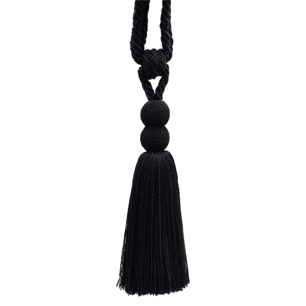 Contemporary,Modern / Black / Curtain and Drapery Tassel Tieback / 9 1/