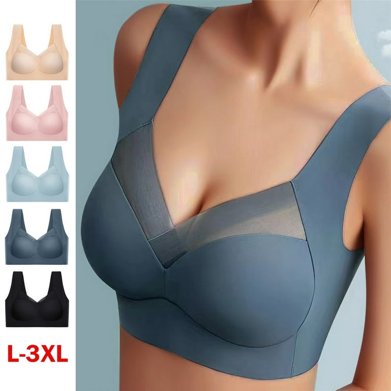 New Seamless Women's Bras Large Size Top Support Show Small Comfortable No  Steel Ring Underwear Yoga Fitness Sleep Vest