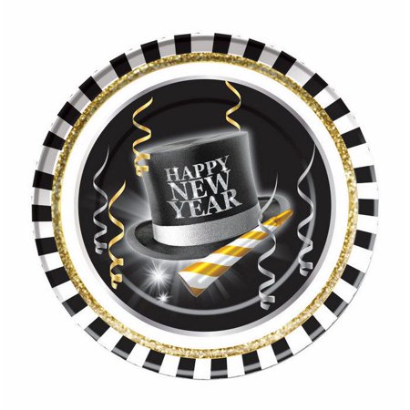 New Year s Paper 9  Dinner Plates  24ct