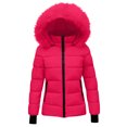 thumbnail image 3 of OGLCCG Girls Winter Puffer Coats with Faux Fur Hood Full Zip Thermal Warm Padded Jackets with Pockets Thick Hooded Down Outwear 5-14 Years, 3 of 4