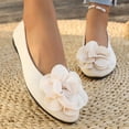 thumbnail image 4 of Miluxas Women Flower Flats Comfort Pointed Toe Dress Shoes White 9.5(43), 4 of 9