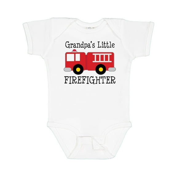Inktastic Grandpa's Little Firefighter Boys Baby Bodysuit