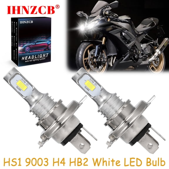 IHNZCB for Kawasaki Ninja EX250 EX500 ZX600 ZX750 ZX750F - 2X HS1 9003 H4 HB2 LED Headlights Bulb 50W White YTB,Motorcycle Light,Y64