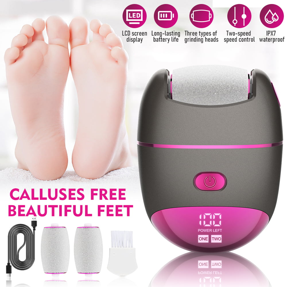 zikillya® Electric Foot Callus Remover, 16 in 1 Foot File Pedicure Kit  Tools,Waterproof Foot Scrubber Dead Skin Remover with 3 Roller Heads &  2-Speed