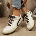 thumbnail image 5 of Beige Ladies Comfy Spring Summer German Training Shoes Round Toe Flat Lace Up Casual Shoes For Everyday Wear, 5 of 9
