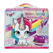 Color Your Own Unicorn Fantasy Shaker Sketch Portfolio - Crafts for Kids and Fun Home Activities