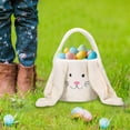 thumbnail image 4 of AYktou Plush Easter Bunny Baskets, Cute Rabbit Ears Handbags Easter Egg Hunt Stuffer Foldable Long Ears Rabbits Storage Bags - 9.5×7.9 Inch Large Capacity Gift Bags with Handle Easter Decor, White, 4 of 6