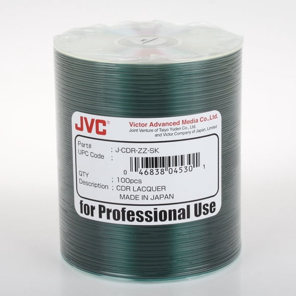 CD-R Media TAIYO YUDEN JVC, laca plateada, 52 x 700 MB, 100 unidades